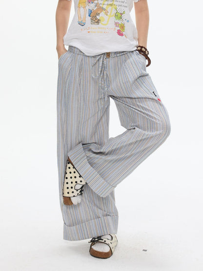 BETWEENAND Beach Colors Striped Cat Embroidery Women&