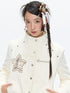 BETWEENAND Beige Badge Patch Embroidery Quilted Corduroy Women&