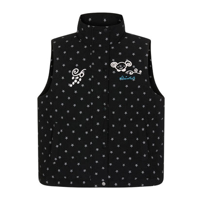 BETWEENAND_Black_Glitter_Star_Layered_Vest_Women&