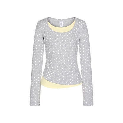 BETWEENAND_Brushed_Polka_Dot_Rhinestone_Faux_Layer_Slim_Fit_Women&