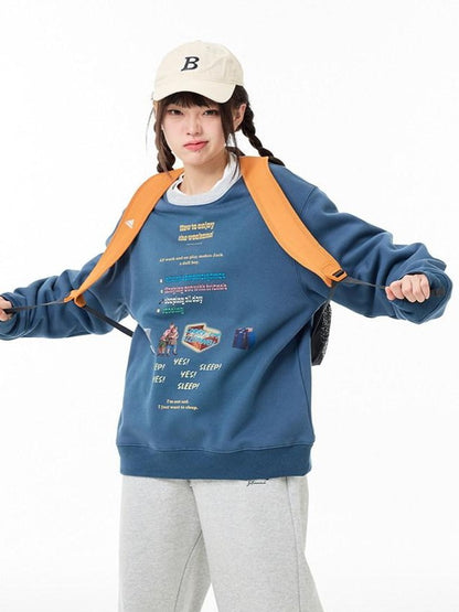 BETWEENAND Casual Pullover Crewneck Loose Women&