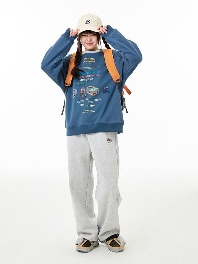 BETWEENAND Casual Pullover Crewneck Loose Women&
