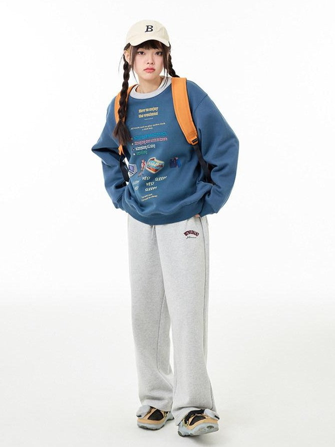 BETWEENAND Casual Pullover Crewneck Loose Women&