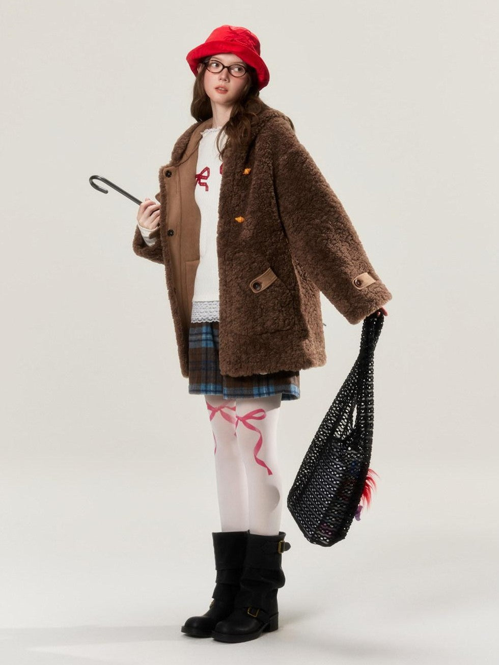 BETWEENAND Chocolate Brown Embroidered Suede Toggle Women&