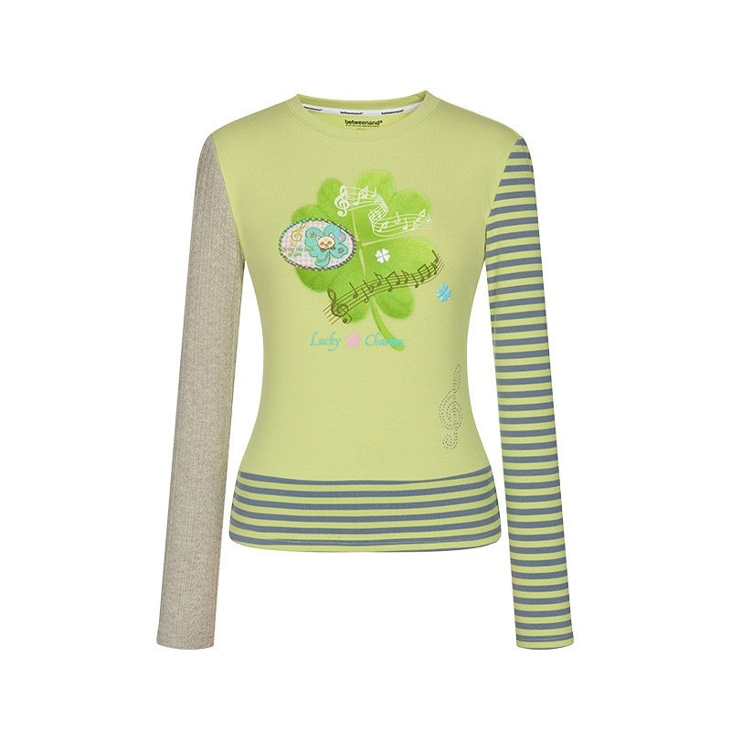 BETWEENAND_Colorblock_Graffiti_Clover_Print_Women&