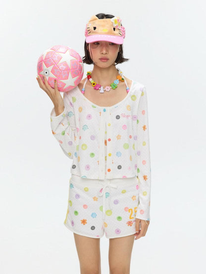 BETWEENAND Colorful Button Halter Neck Women&