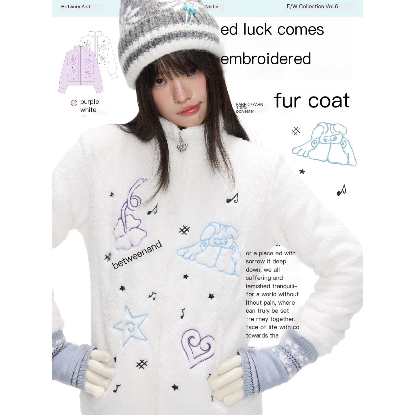 BETWEENAND_Creamy_Plush_Embroidered_Stand_Collar_Women&