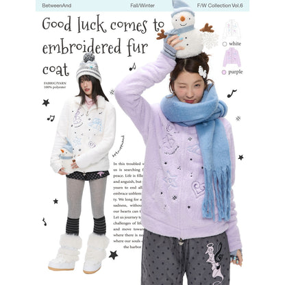 BETWEENAND_Creamy_Plush_Embroidered_Stand_Collar_Women&
