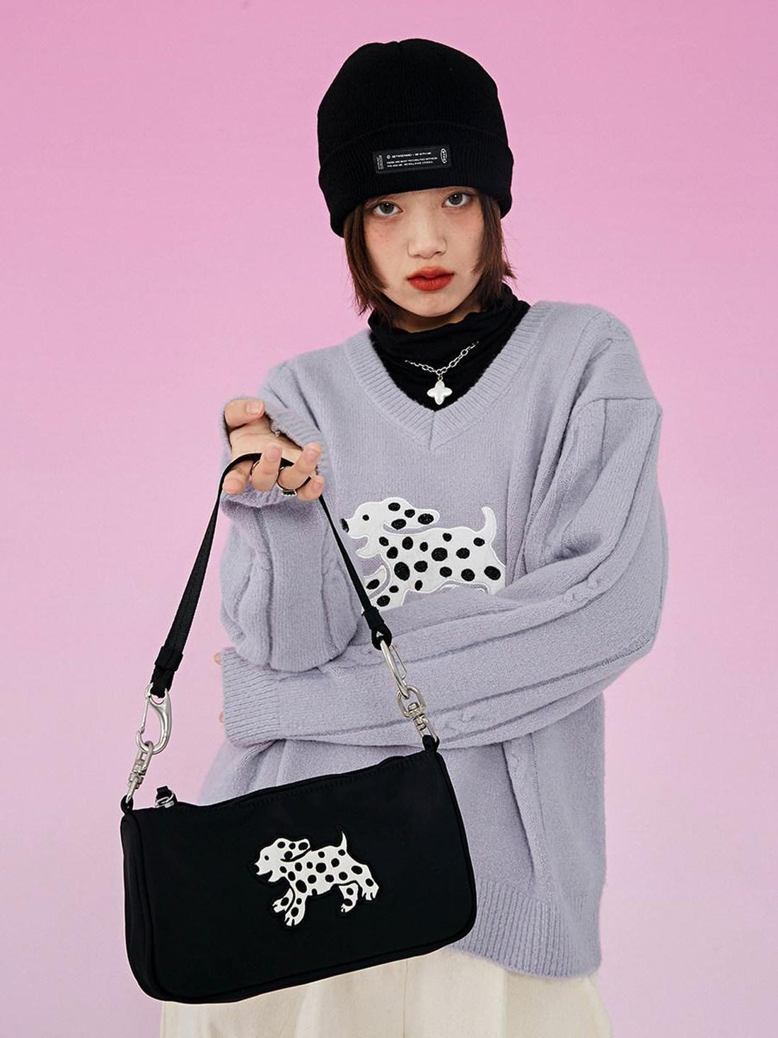 BETWEENAND Dalmatian Spot Print Envelope Chain Handle Women&