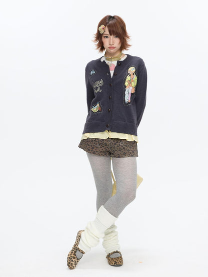BETWEENAND Deep Gray Applique Ruffle Women&