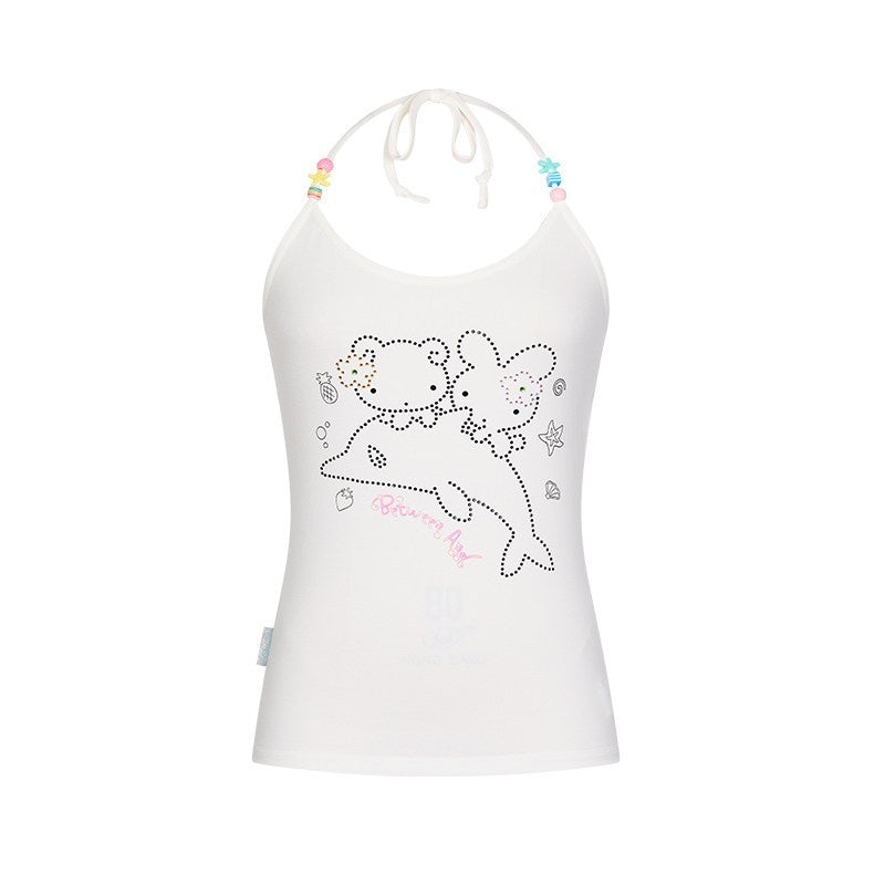 BETWEENAND_Dolphin_Beaded_Rhinestone_Print_Slim_Women&