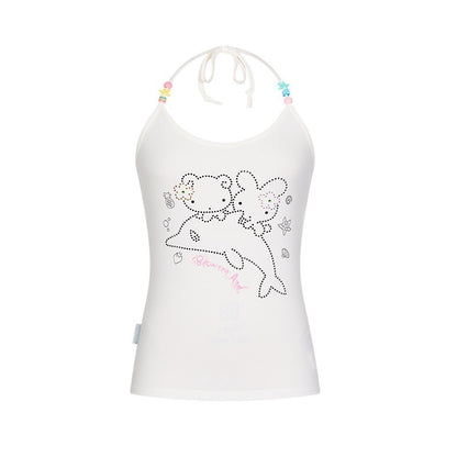BETWEENAND_Dolphin_Beaded_Rhinestone_Print_Slim_Women&