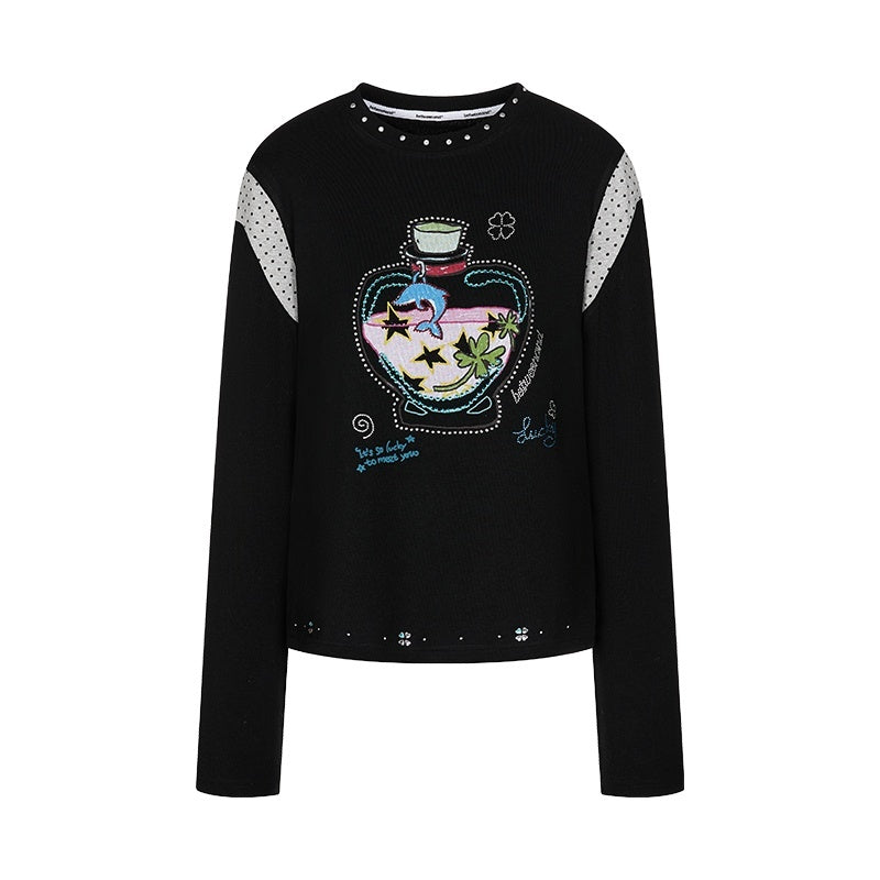 BETWEENAND_Dolphin_Lucky_Bottle_Patchwork_Rhinestone_Print_Women&