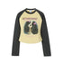 BETWEENAND_Double_Bow_Puppy_Print_Raglan_Crop_Women&