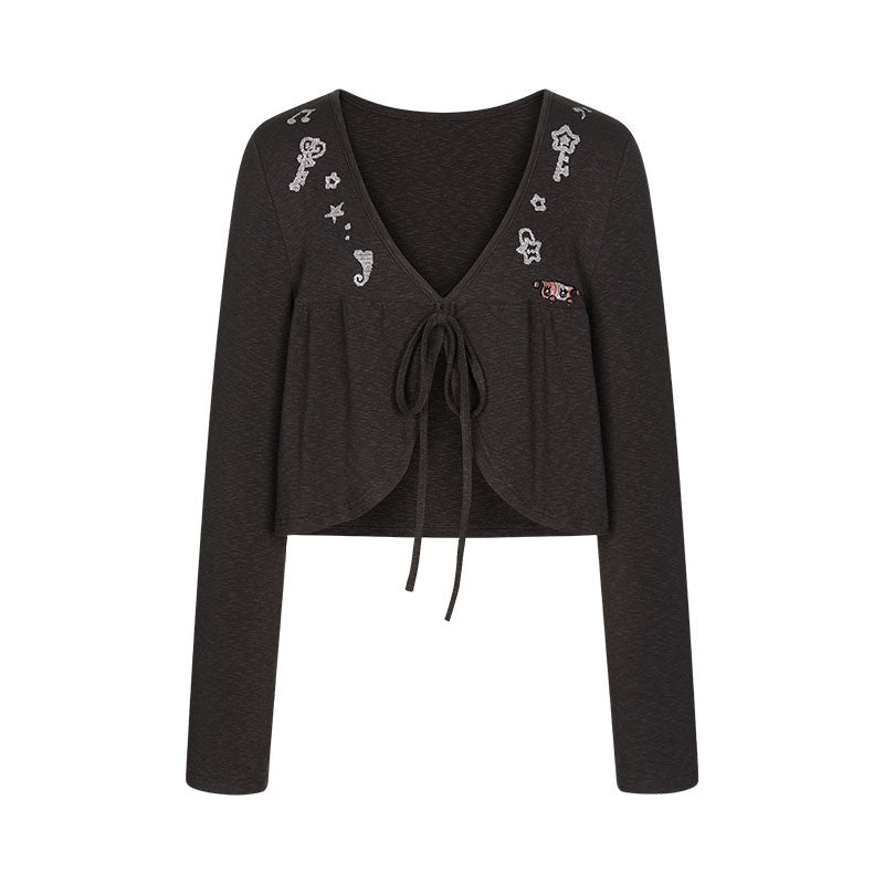 BETWEENAND_Embroidered_Snowflake_Tie_Front_Cardigan_Women&