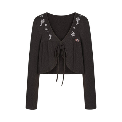 BETWEENAND_Embroidered_Snowflake_Tie_Front_Cardigan_Women&
