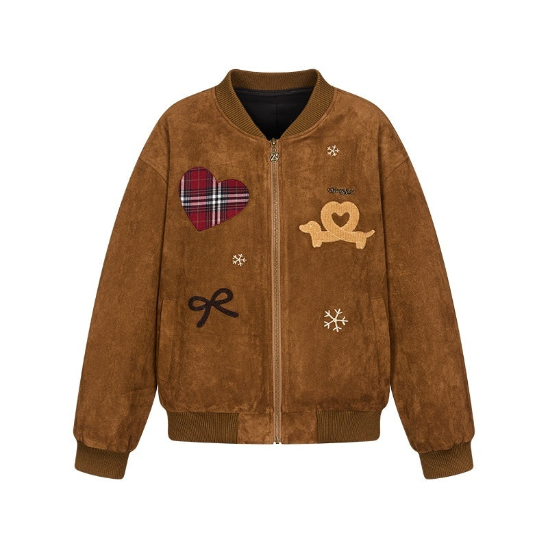 BETWEENAND_Faux_Suede_Applique_Embroidery_Loose_Fit_Women&