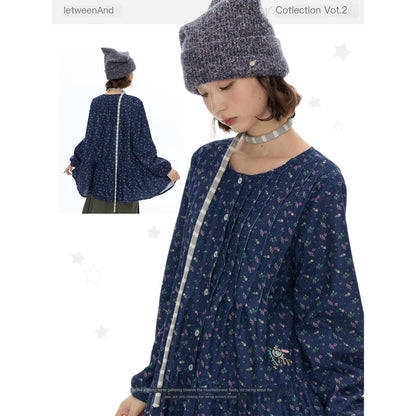 BETWEENAND_Floral_Print_Lantern_Sleeve_Round_Neck_Women&