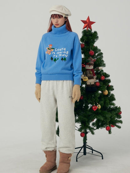 BETWEENAND Gingerbread Applique Pine Tree Terry Embroidery Women&