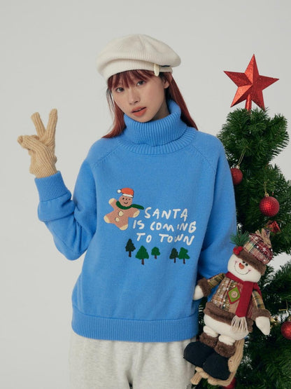 BETWEENAND Gingerbread Applique Pine Tree Terry Embroidery Women&