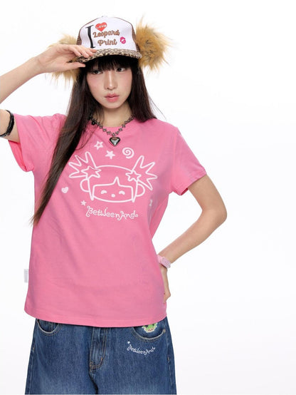 BETWEENAND Glitter Suiso Print Creative Women&
