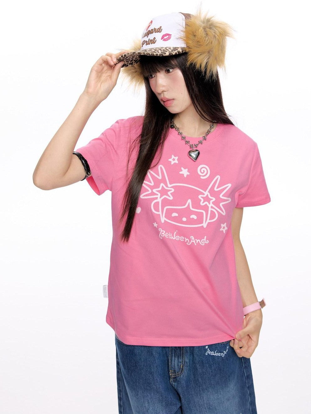 BETWEENAND Glitter Suiso Print Creative Women&