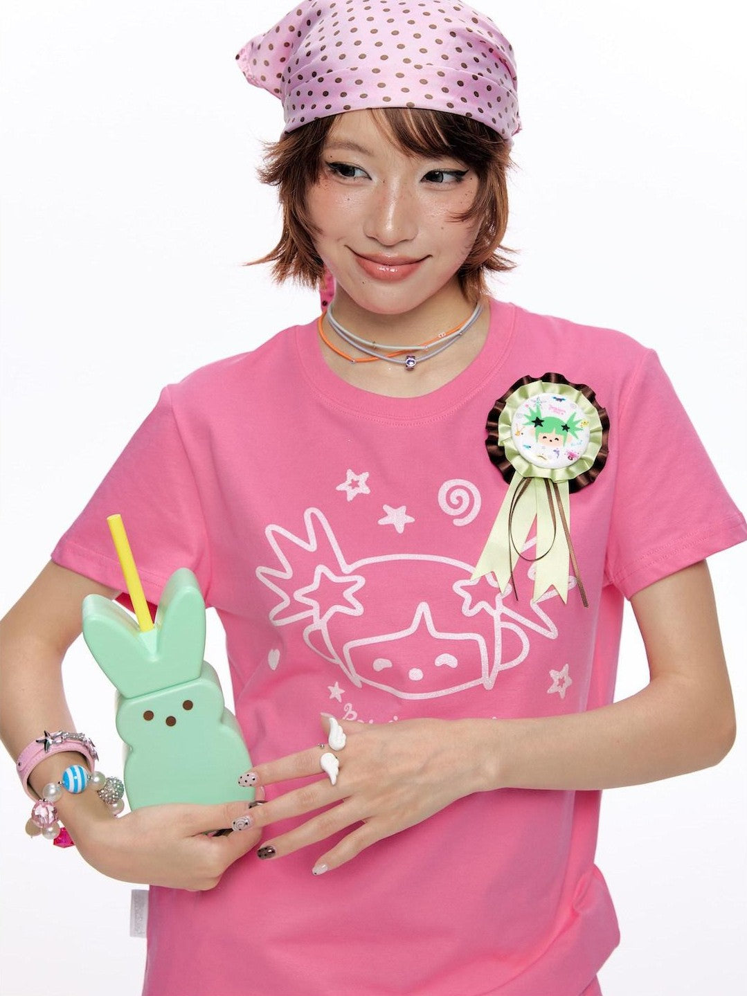 BETWEENAND Glitter Suiso Print Creative Women&