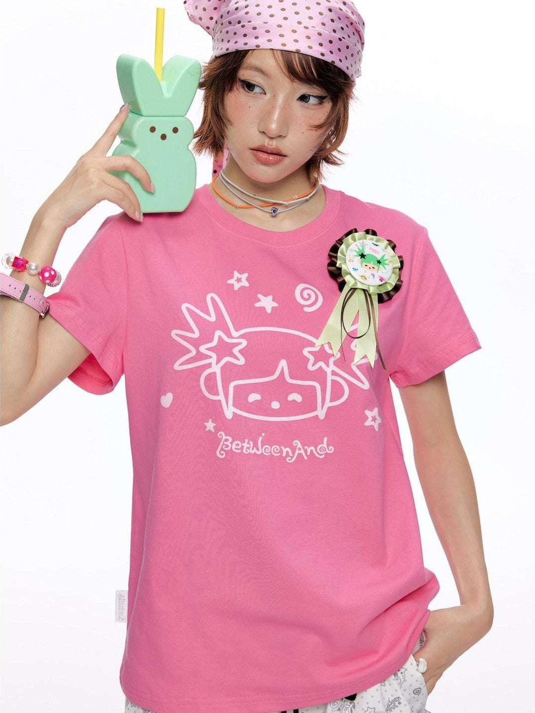 BETWEENAND Glitter Suiso Print Creative Women&