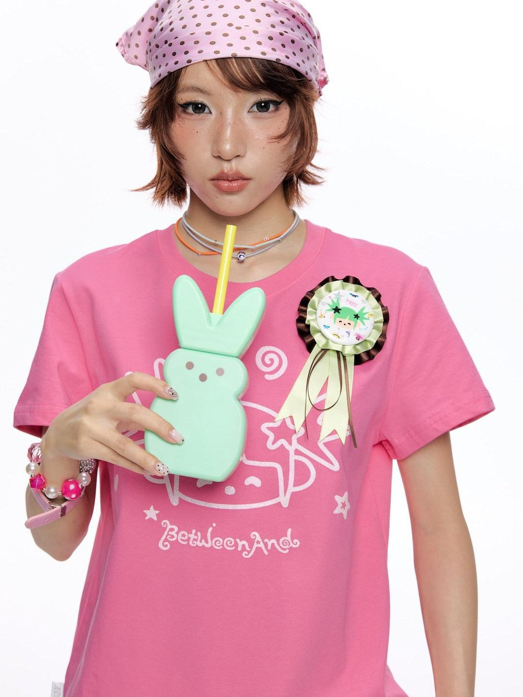 BETWEENAND Glitter Suiso Print Creative Women&