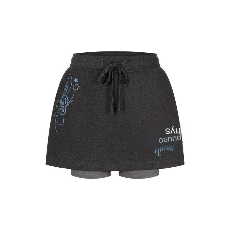BETWEENAND_Gray_Casual_Music_Note_Embroidered_Print_Women&