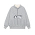 BETWEENAND_Gray_Puppy_Print_Half_Zip_Stand_Collar_Women&