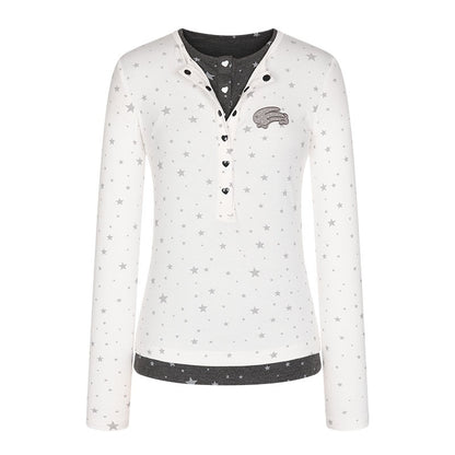 BETWEENAND_Gray_Star_Polka_Dot_Henley_Faux_Layered_Women&