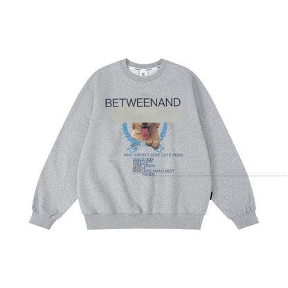BETWEENAND_Gray_Tongue_Out_Puppy_Motif_Loose_Fit_Women&