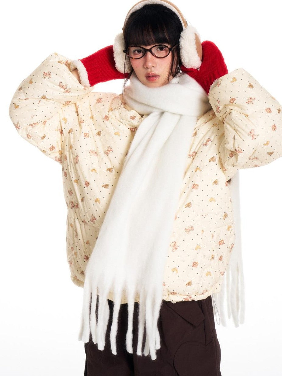 BETWEENAND Hand Painted Polka Dot Bear Embroidered Women&
