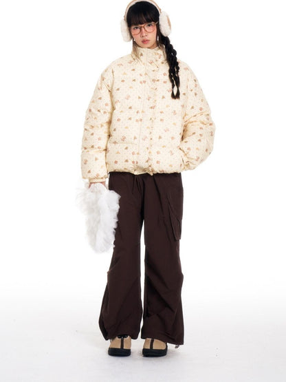 BETWEENAND Hand Painted Polka Dot Bear Embroidered Women&