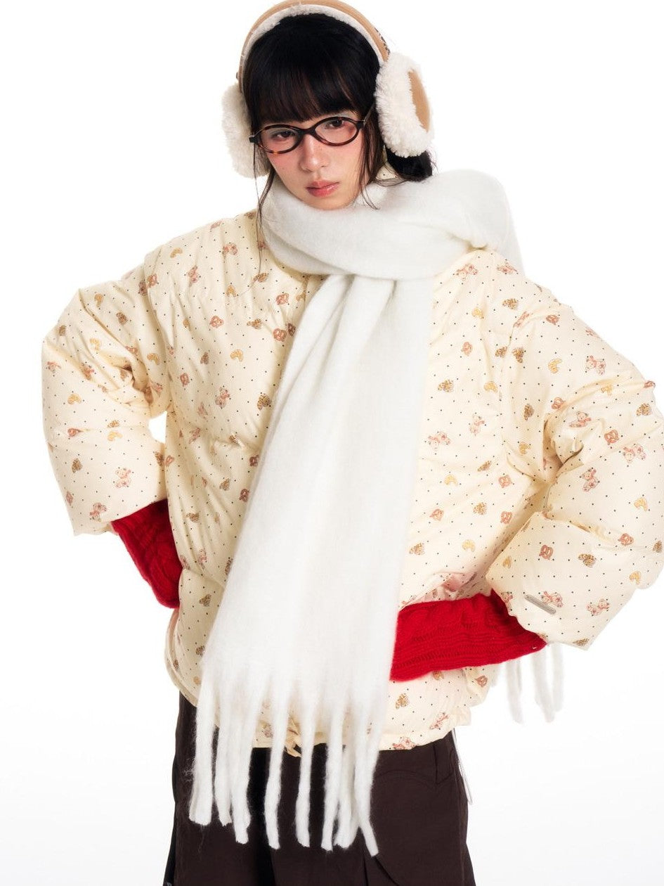 BETWEENAND Hand Painted Polka Dot Bear Embroidered Women&
