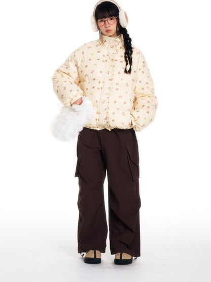 BETWEENAND Hand Painted Polka Dot Bear Embroidered Women&