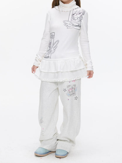 BETWEENAND Heather Gray Fleece Lined Straight Leg Mid Rise Women&