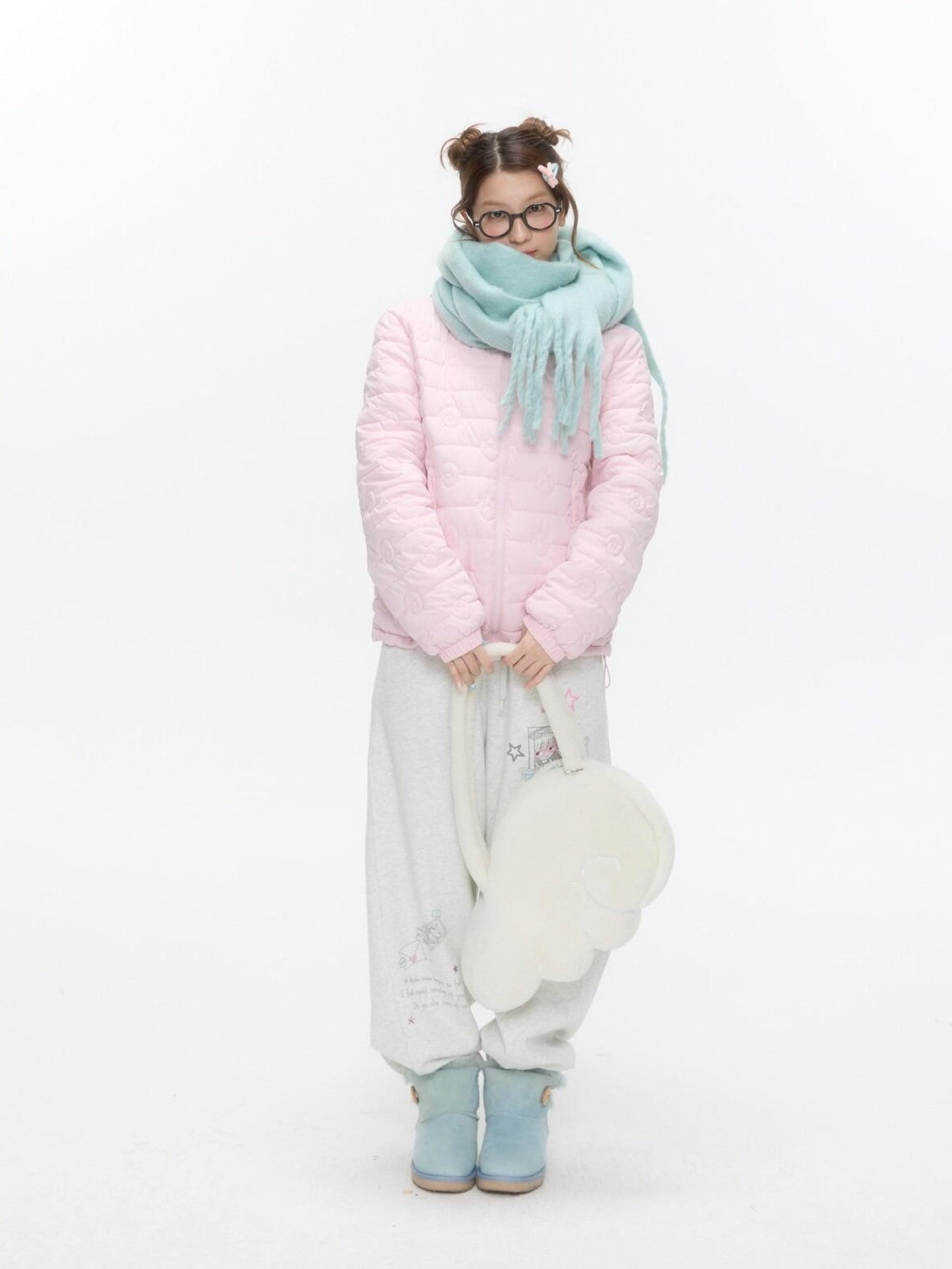 BETWEENAND Heather Gray Fleece Lined Straight Leg Mid Rise Women&