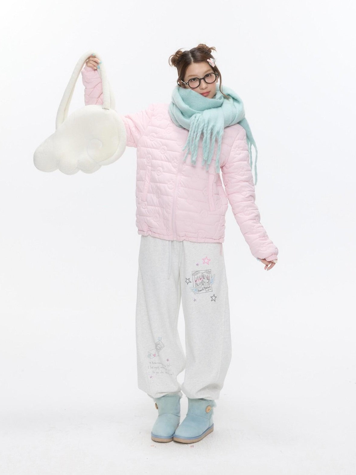 BETWEENAND Heather Gray Fleece Lined Straight Leg Mid Rise Women&