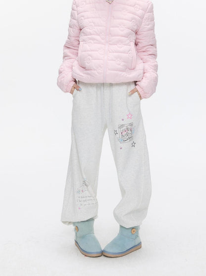 BETWEENAND Heather Gray Fleece Lined Straight Leg Mid Rise Women&