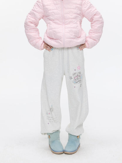 BETWEENAND Heather Gray Fleece Lined Straight Leg Mid Rise Women&