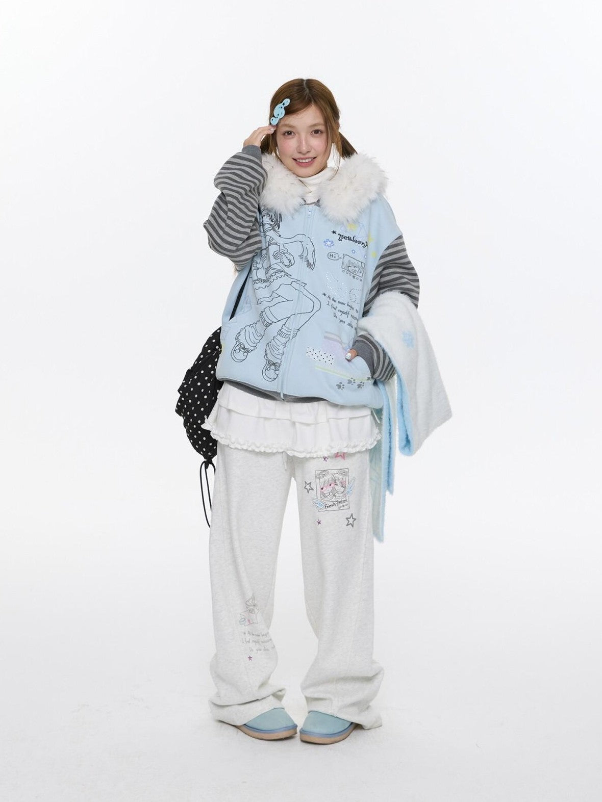BETWEENAND Heather Gray Fleece Lined Straight Leg Mid Rise Women&