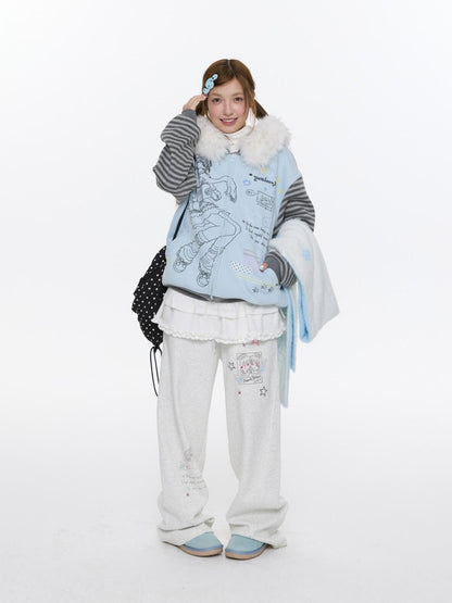 BETWEENAND Heather Gray Fleece Lined Straight Leg Mid Rise Women&