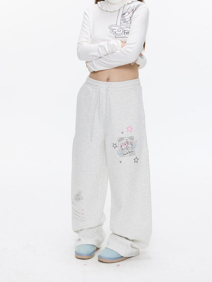 BETWEENAND Heather Gray Fleece Lined Straight Leg Mid Rise Women&