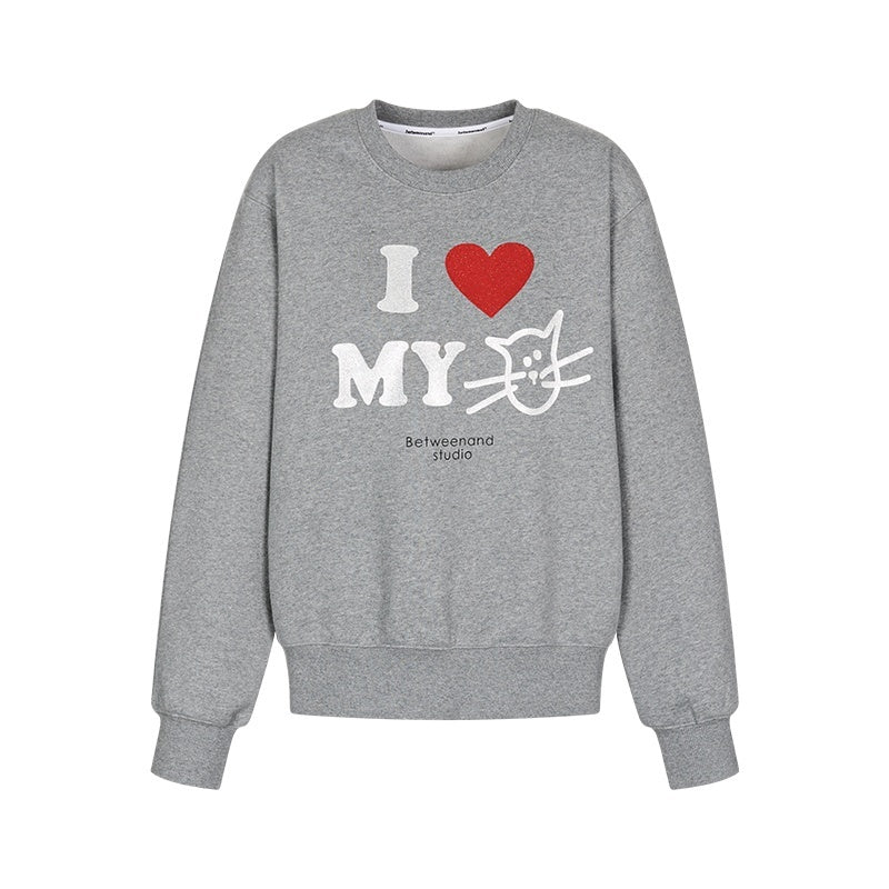 BETWEENAND_Heather_Gray_Glitter_Cat_Print_Pullover_Women&
