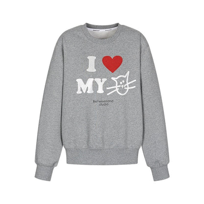 BETWEENAND_Heather_Gray_Glitter_Cat_Print_Pullover_Women&