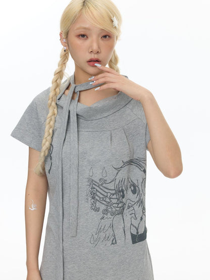BETWEENAND Heather Gray Multiway Polo Collar Loose Fit Women&