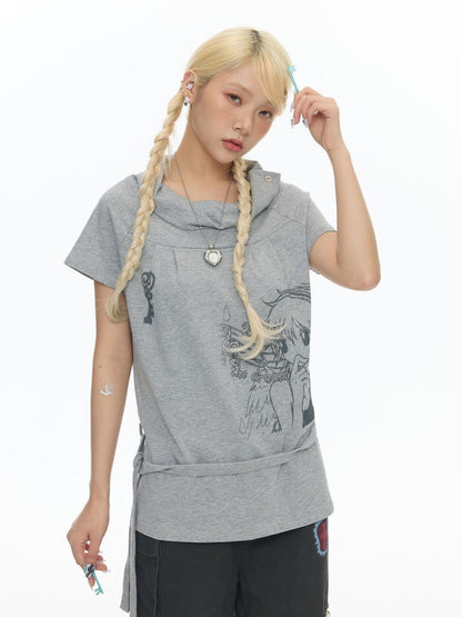 BETWEENAND Heather Gray Multiway Polo Collar Loose Fit Women&