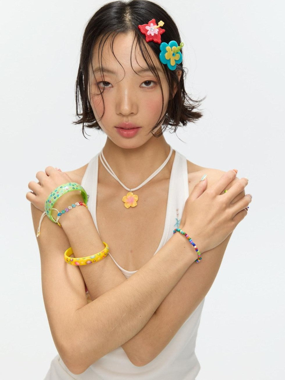 BETWEENAND Hibiscus Floral Side Barrette Women&